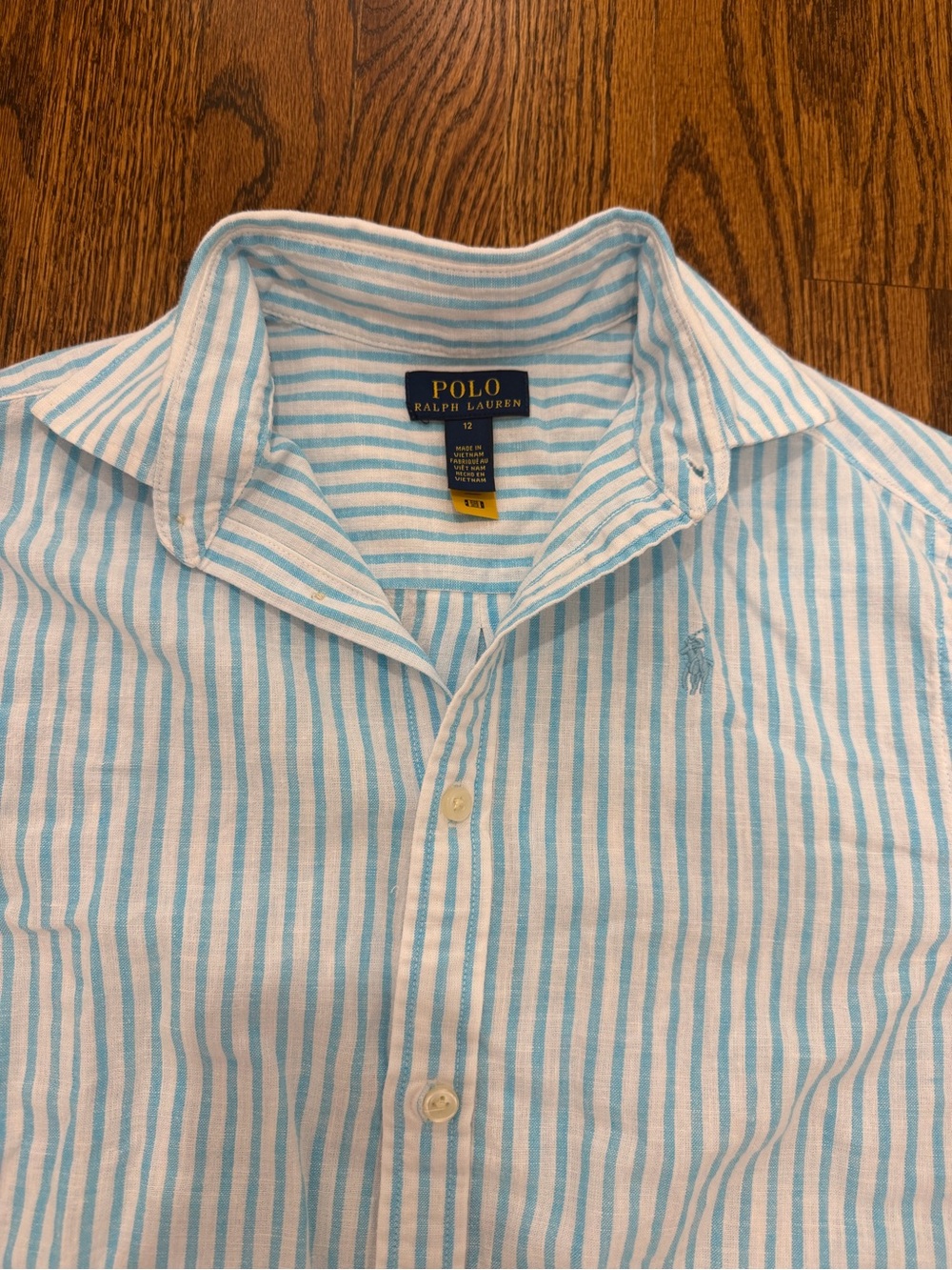 Polo by Ralph Lauren White & Light Blue Striped Button-Down Shirt